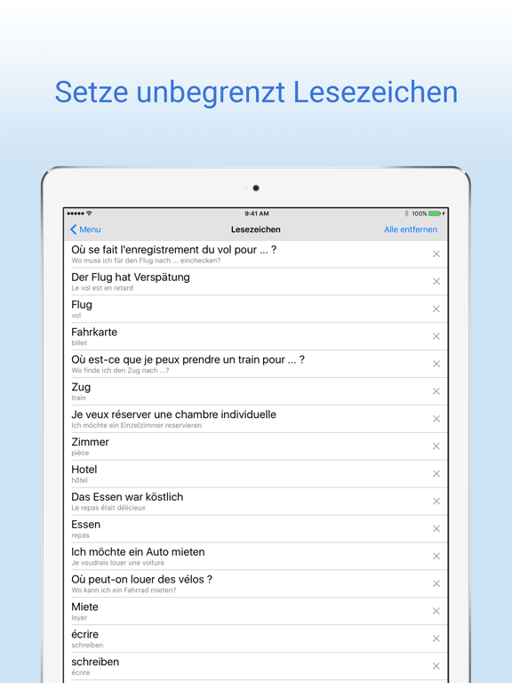 Deutsch–Französisch Wörterbuch iPad screenshot 4 - Reference app
