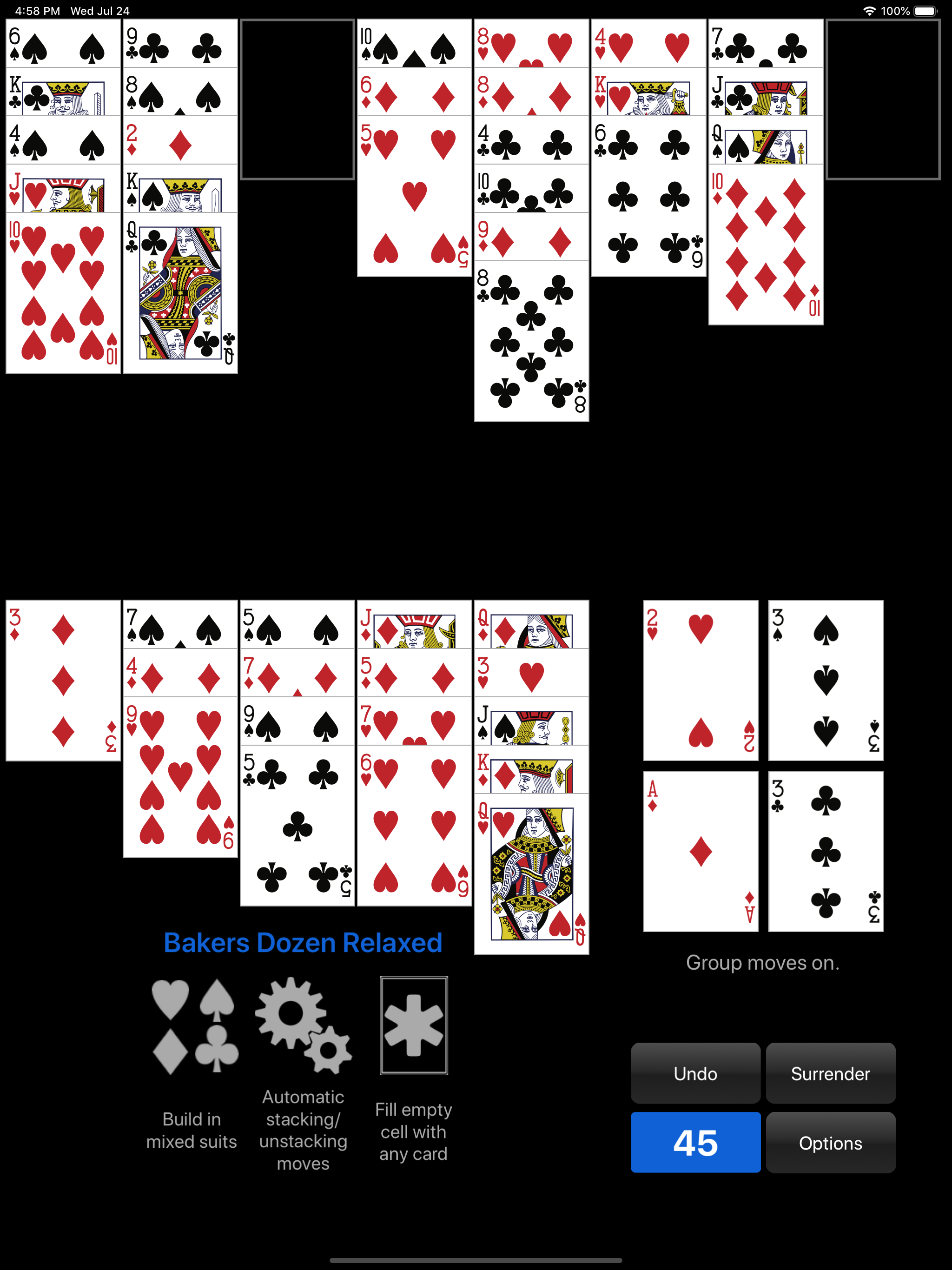 Baker's Dozen Solitaire