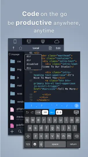 Capture d'écran de Koder Code Editor sur iPhone 3