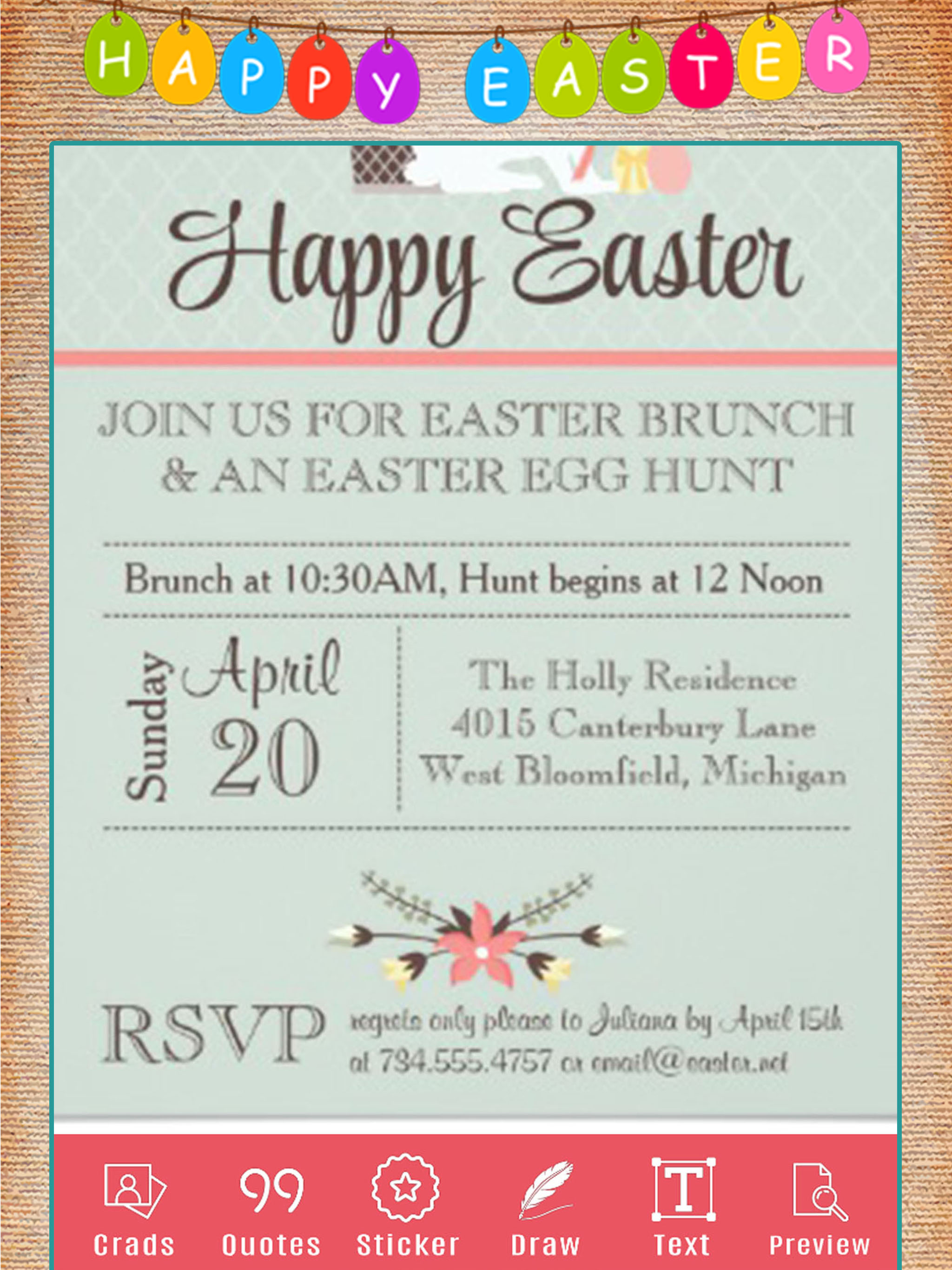 Easter Invitation Card Wishes screenshot 7