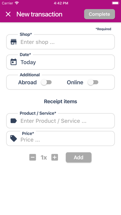 Household Budget Survey Screenshot