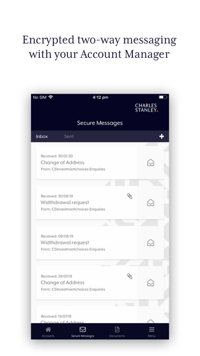 Charles Stanley My Accounts Screenshot