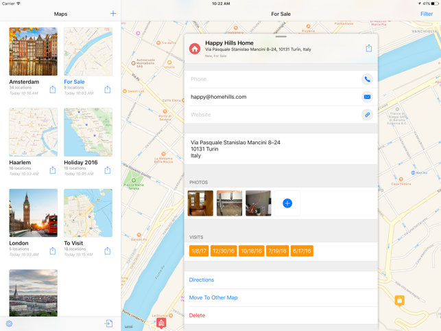 Map Locations Screenshot