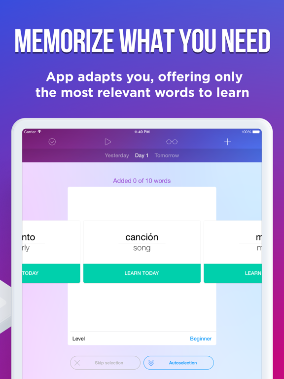 Learn Spanish with Easy Ten iPad screenshot 3 - Education app