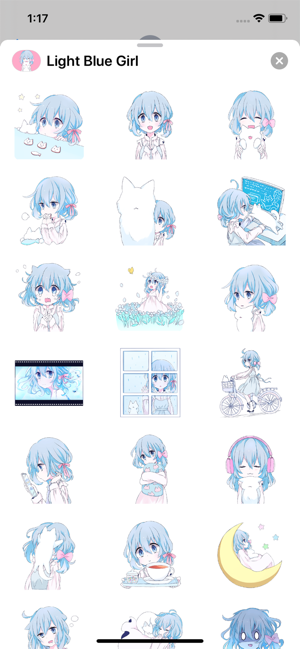 Light Blue Girl and cat(圖2)-速報App