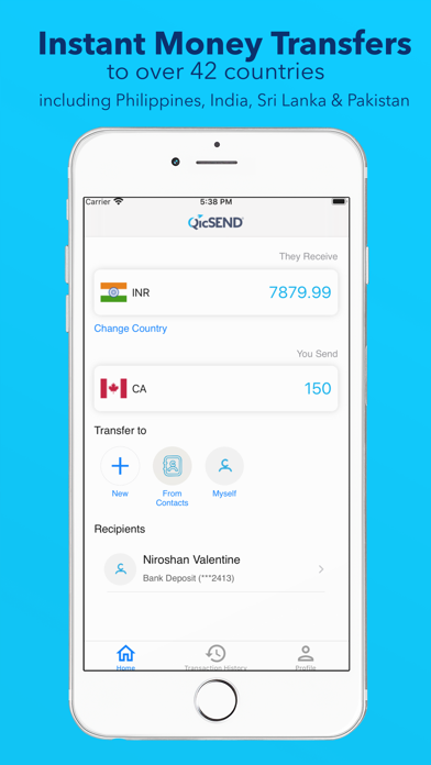 QicSEND:Fast Money Transfers Screenshot