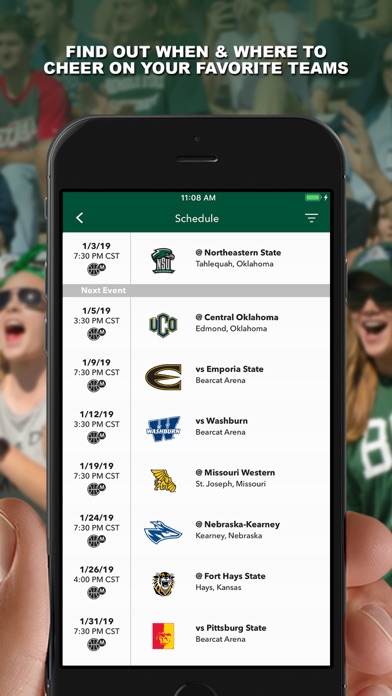 NW Bearcat Athletics Screenshot
