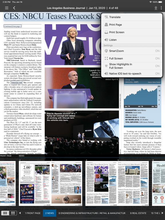 LA Business Journal iPad screenshot 4 - News app