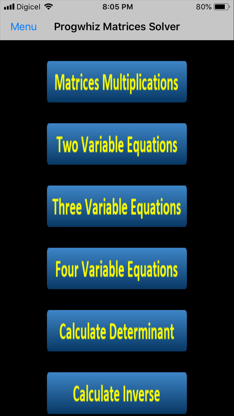 Progwhiz Matrices Solver screenshot 1