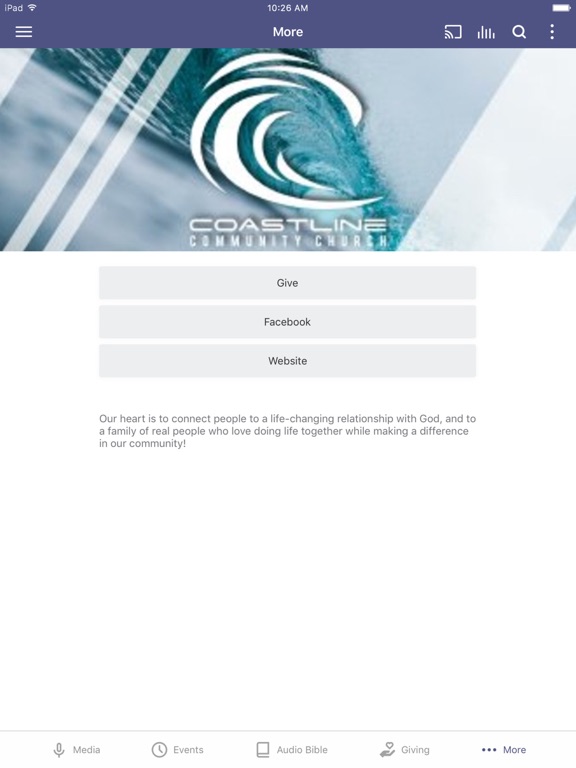 Coastline Community Church iPad screenshot