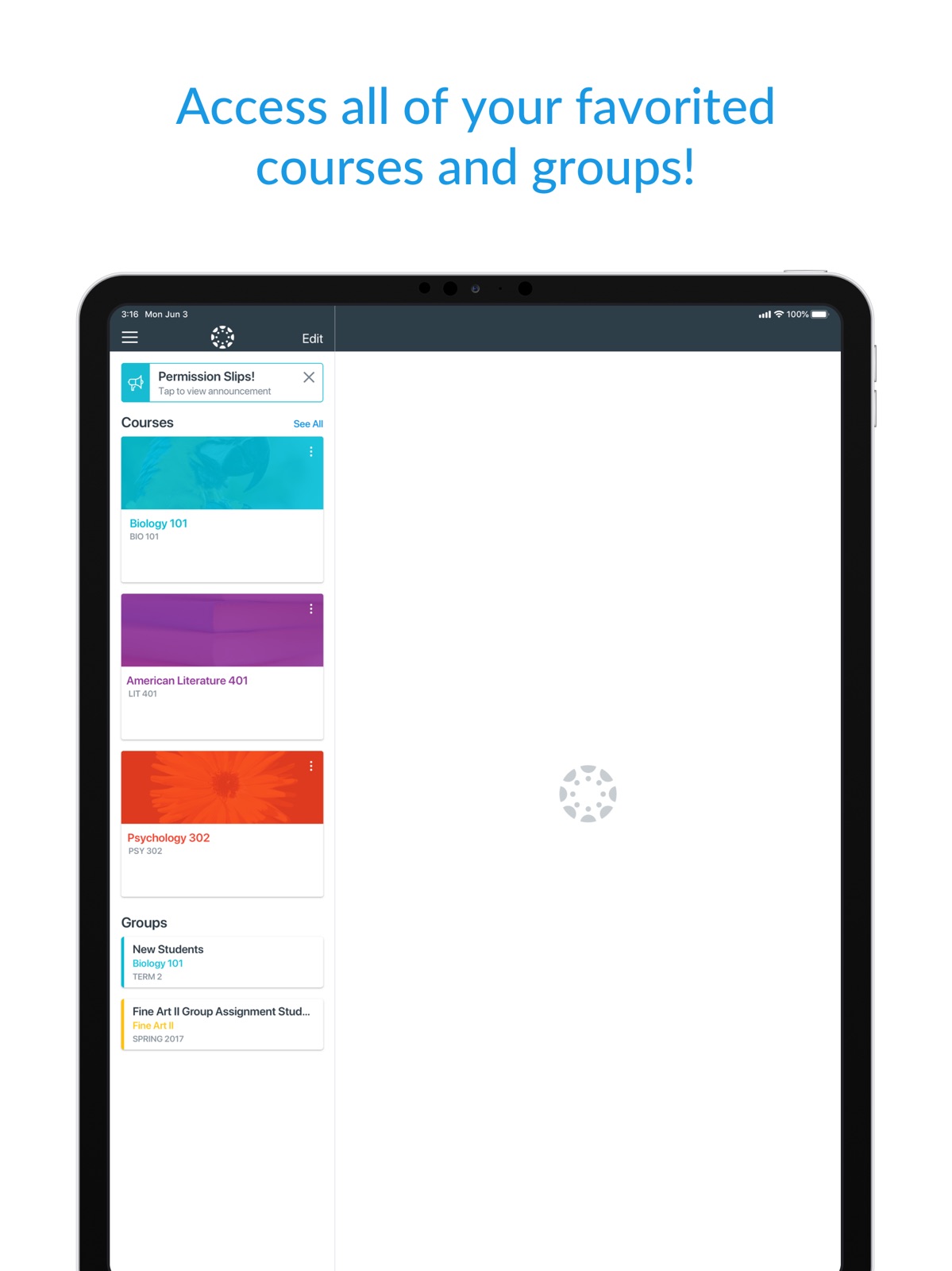 Canvas by Instructure ipad screenshot 1