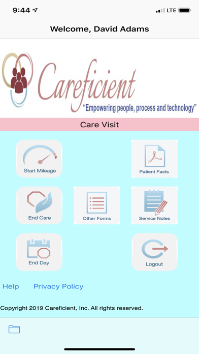 Care Visit Screenshot