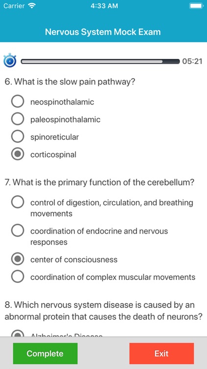 Nervous System Quizzes screenshot-3