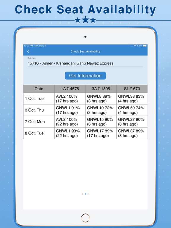 Indian Rail Info & PNR Status iPad screenshot