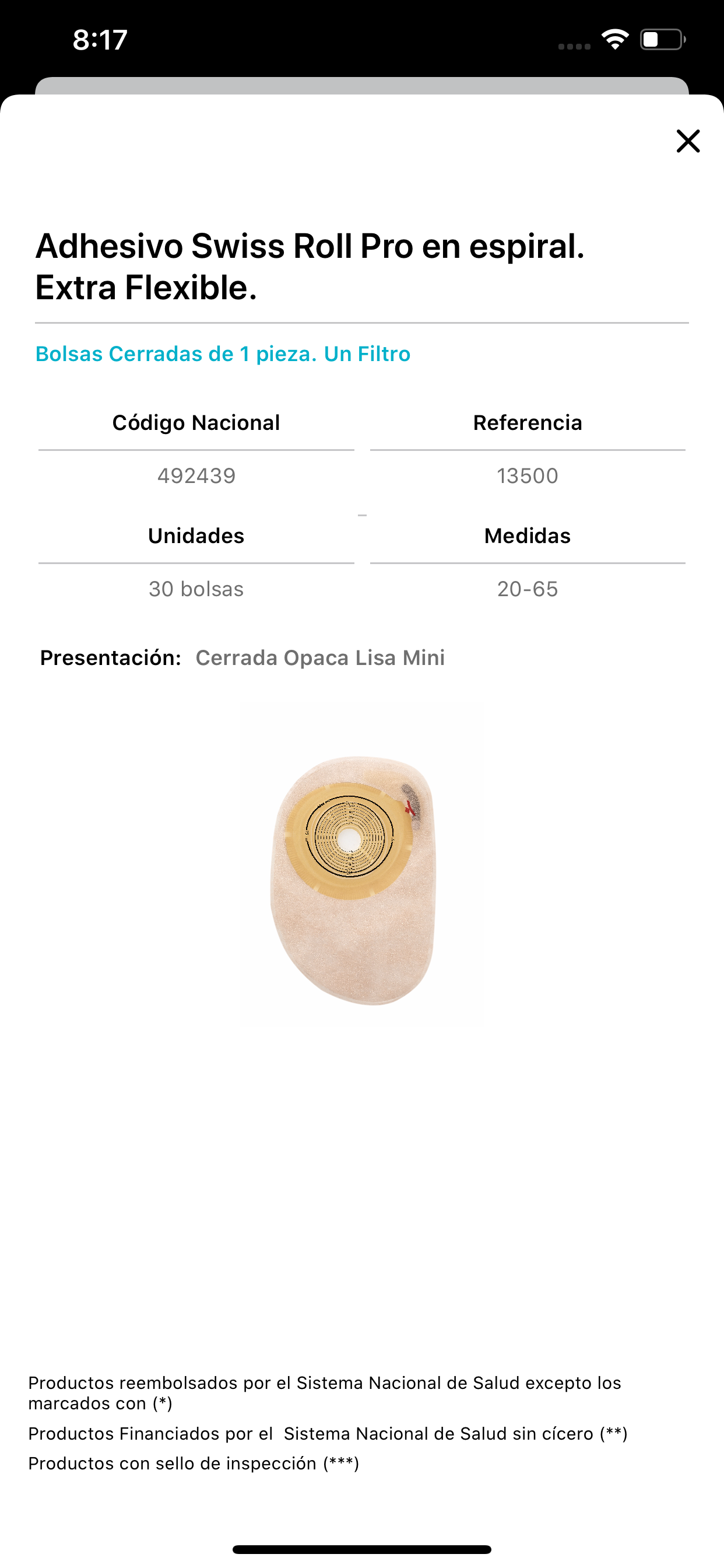 Listado Productos Coloplast