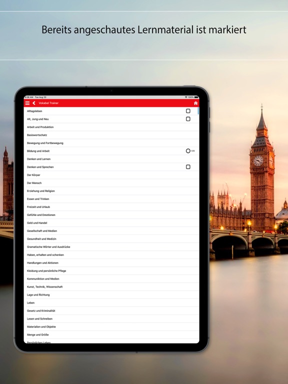 Vokabeltrainer Englisch iPad screenshot