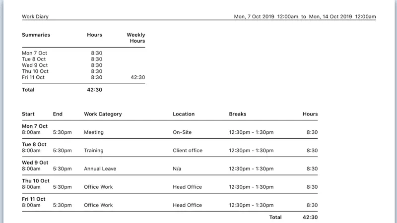 Work Diary screenshot 5 of 5