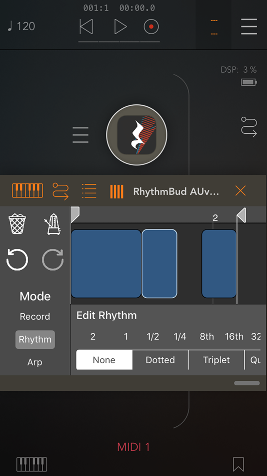 #1. RhythmBud - AUv3 MIDI FX (iOS) By: Cem Olcay
