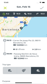 Webfleet Logbook screenshot