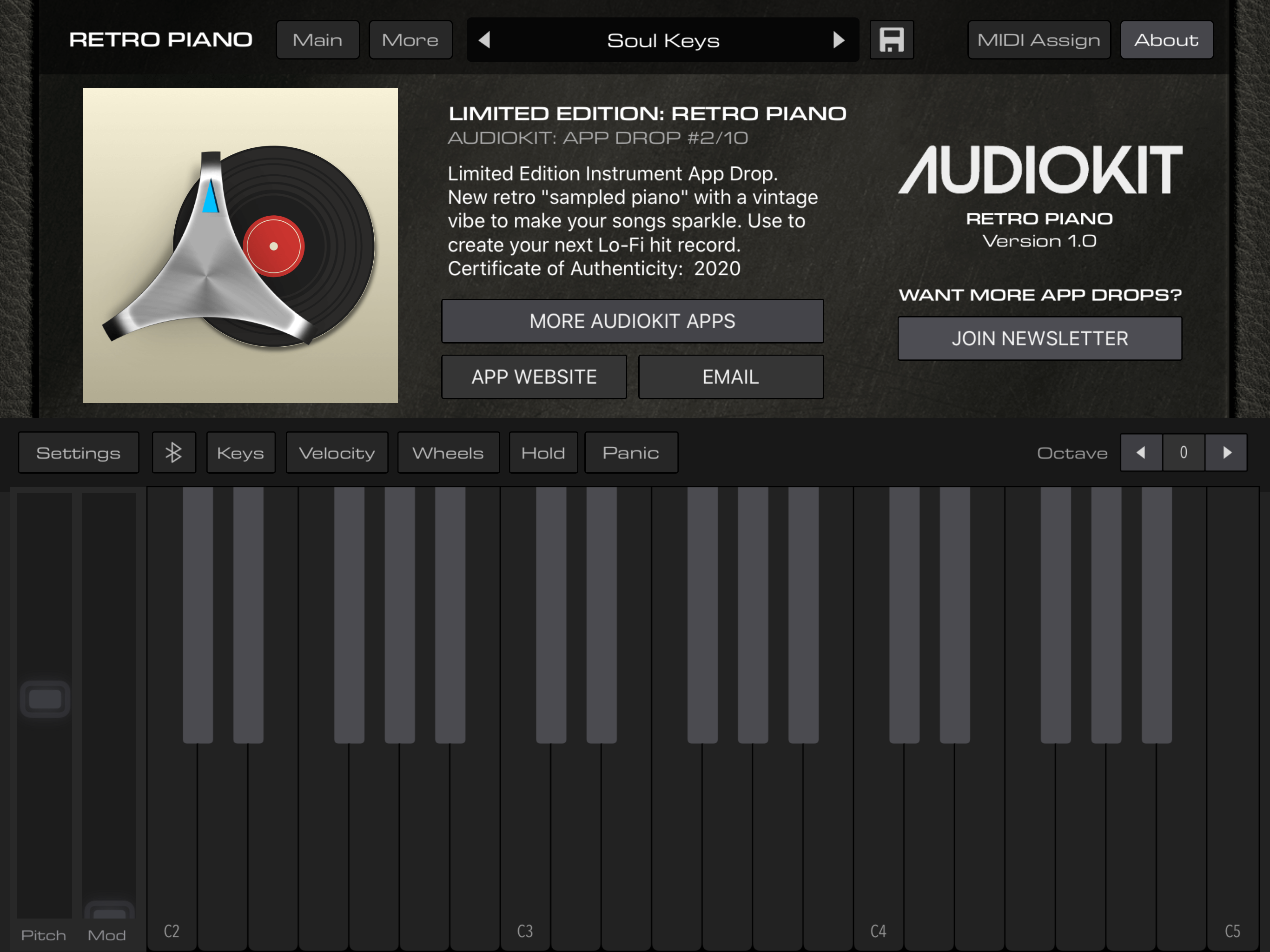 AudioKit Retro Piano