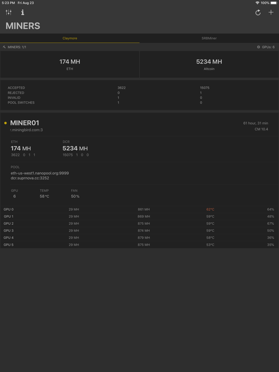 Screenshot #4 pour Claymore Remote Monitor