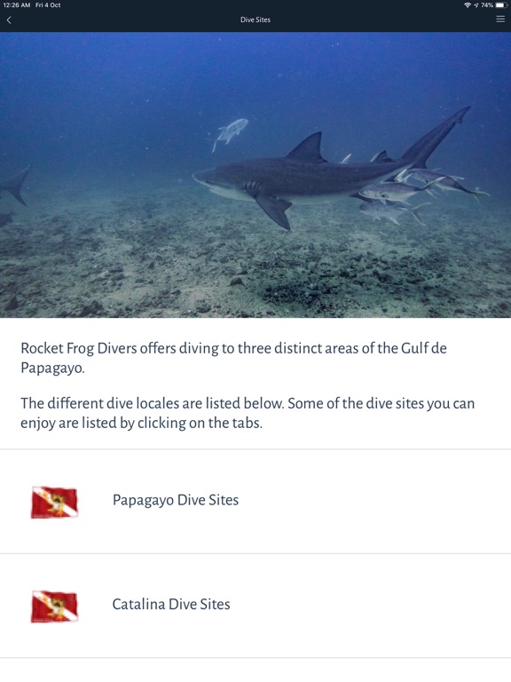 Rocket Frog Divers iPad screenshot 3 - Travel app