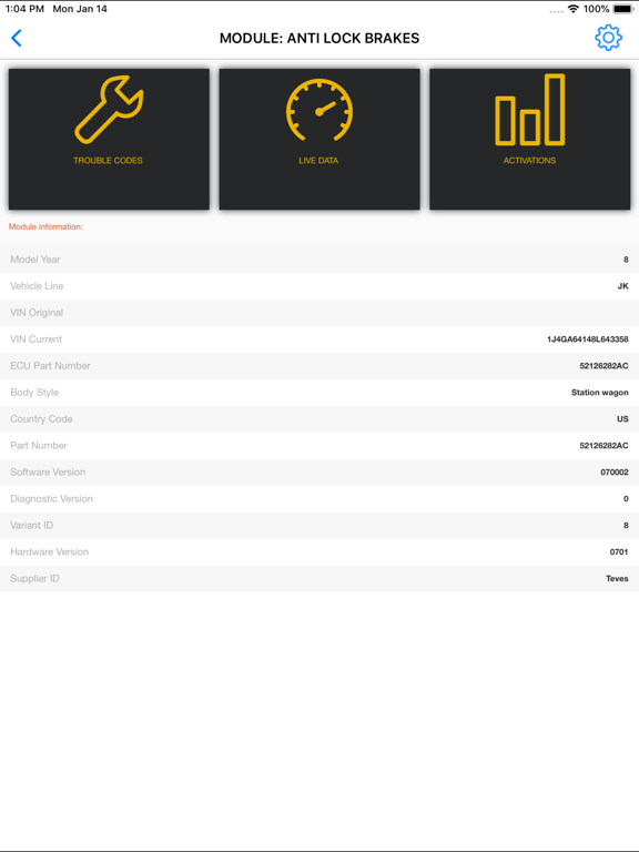 OBD JScan iPad screenshot 5 - Utilities app