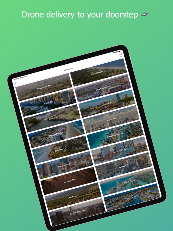 Zing - Drone Delivery iPad screenshot 1 - Food & Drink app