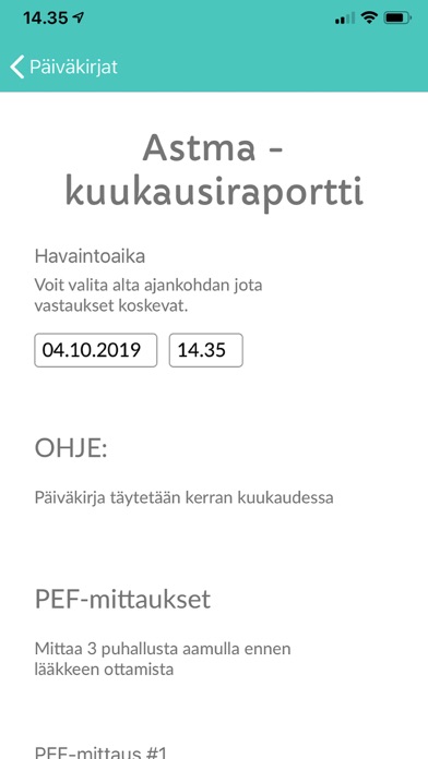 Terveyskylä Päiväkirja screenshot 2