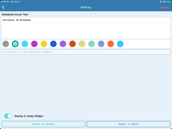 JS.Notebook iPad screenshot