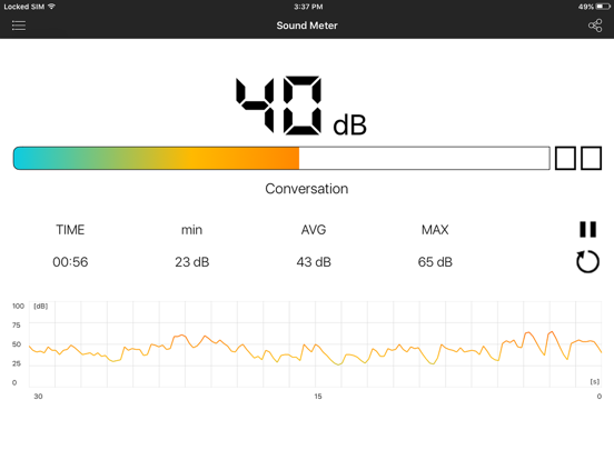 Geluidsmeter HQ iPad app afbeelding 4