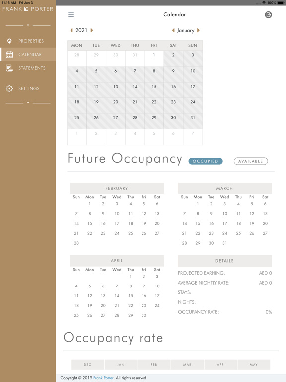 Frank Porter Portal iPad screenshot