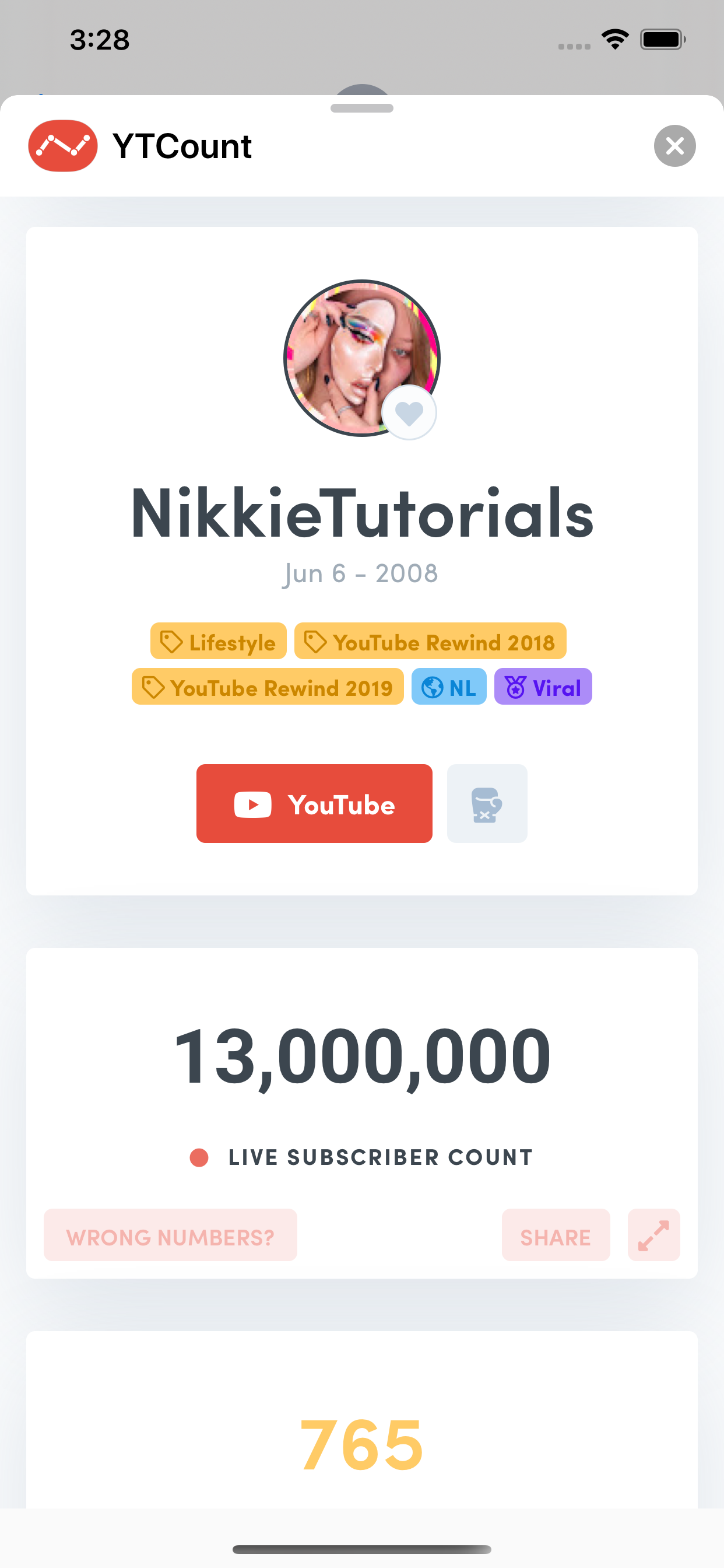 YTCount – Subscriber Count