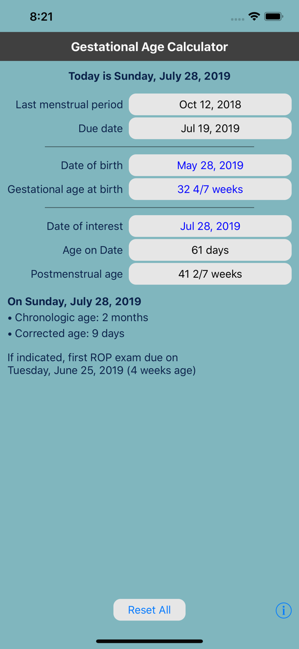 PediTools: GA Calc - 专为临床医生设计的灵活胎龄计算器，适用于产科、新生儿科及儿科