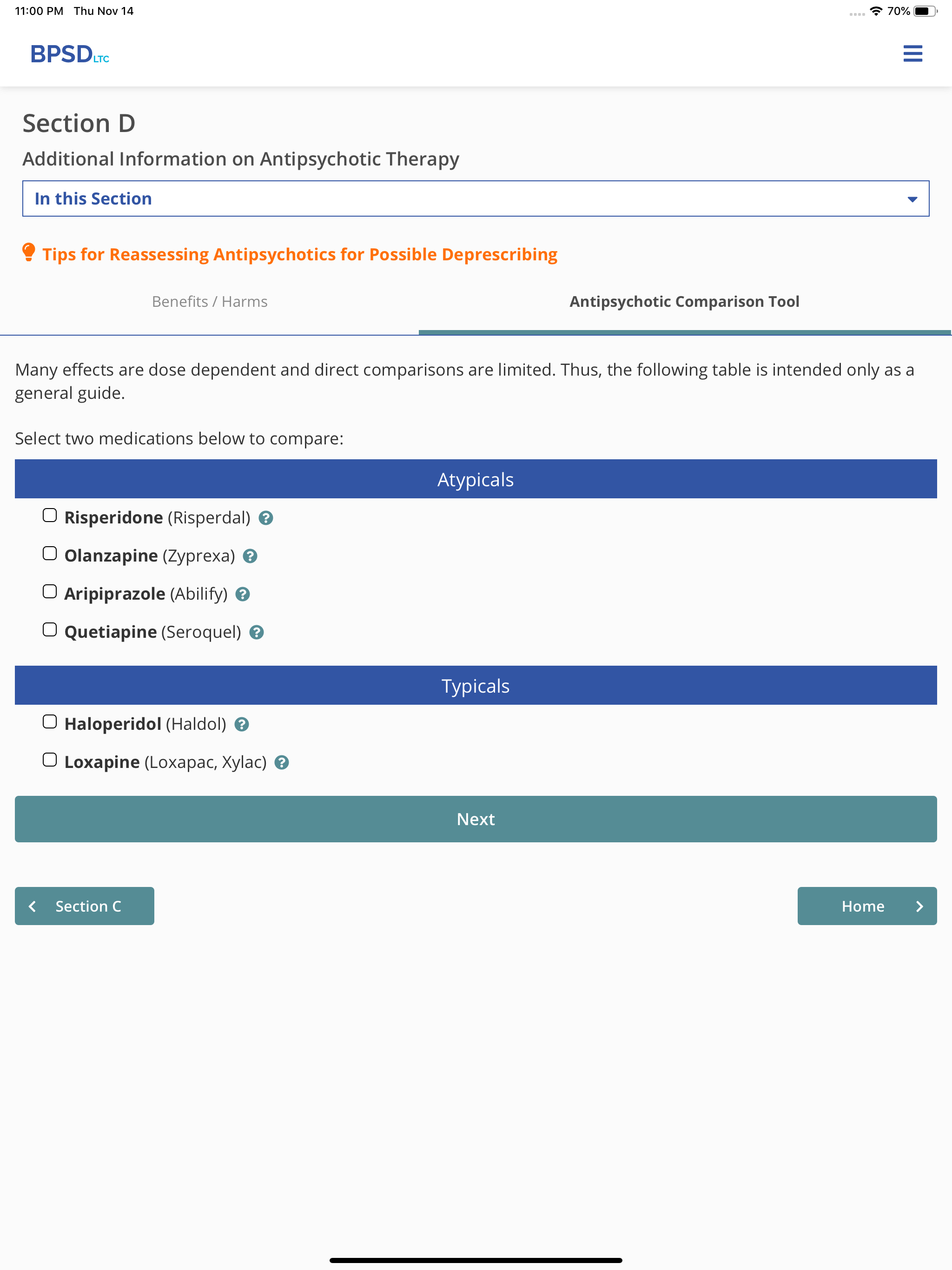 Use of Antipsychotics in BPSD