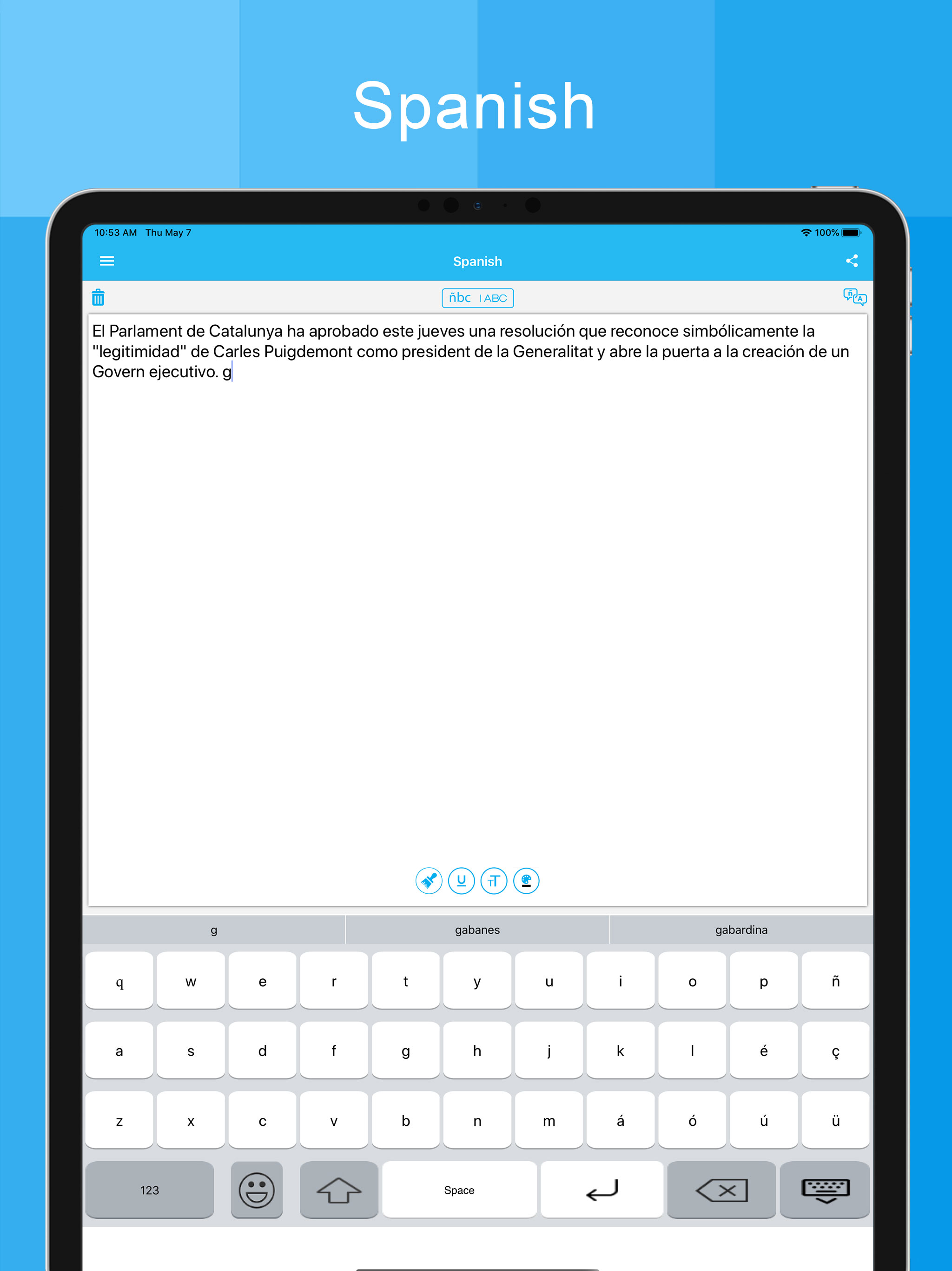 Spanish Keyboard - Translator