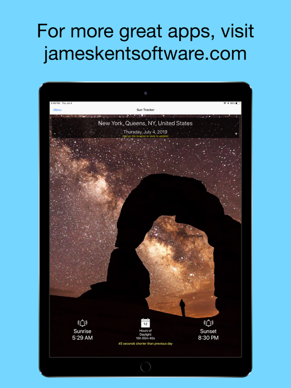 Sun Tracker - sunrise & sunset iPad screenshot 5 - Weather app