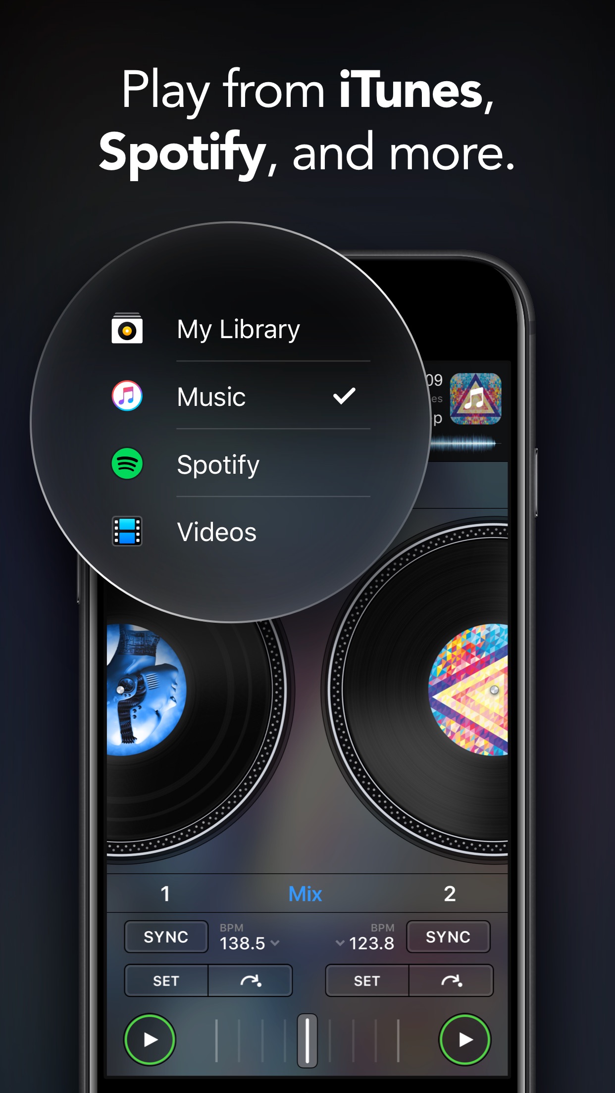 Screenshot do app djay - DJ App & Mixer