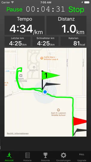Screenshot von Fitmeter Run Basic – GPS Lauf auf dem iPhone 1