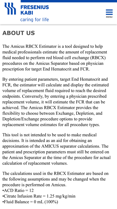 Amicus RBCX Estimator Screenshot