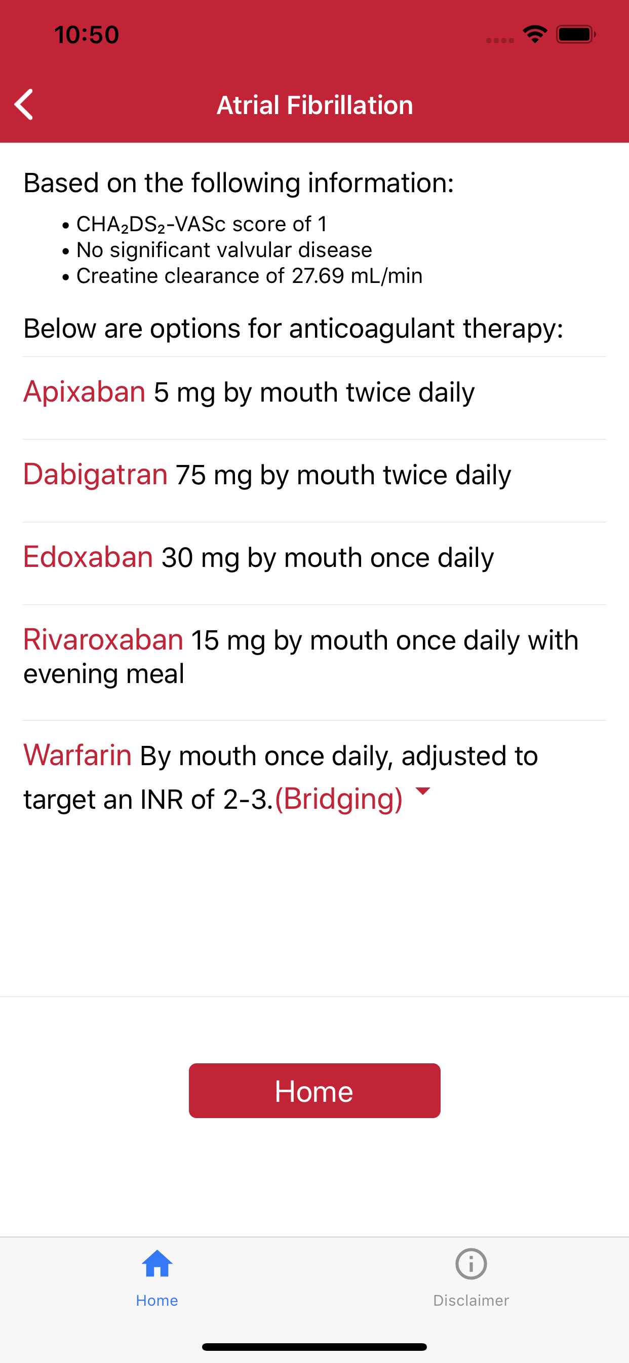 ATRIUM Anticoagulation Tool