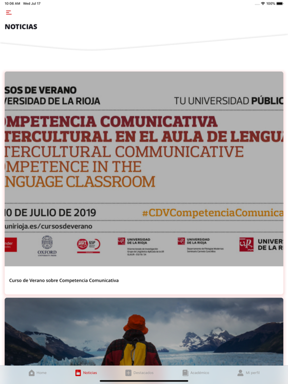 Universidad de La Rioja iPad screenshot