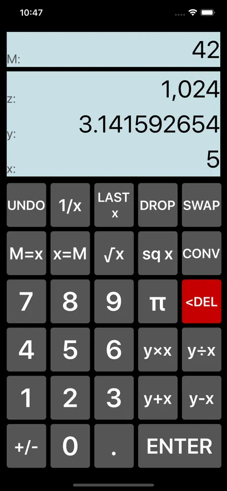 RPN Memory Calculator