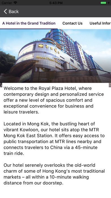 Royal Plaza Hotel iPhone screenshot 2 - Travel app