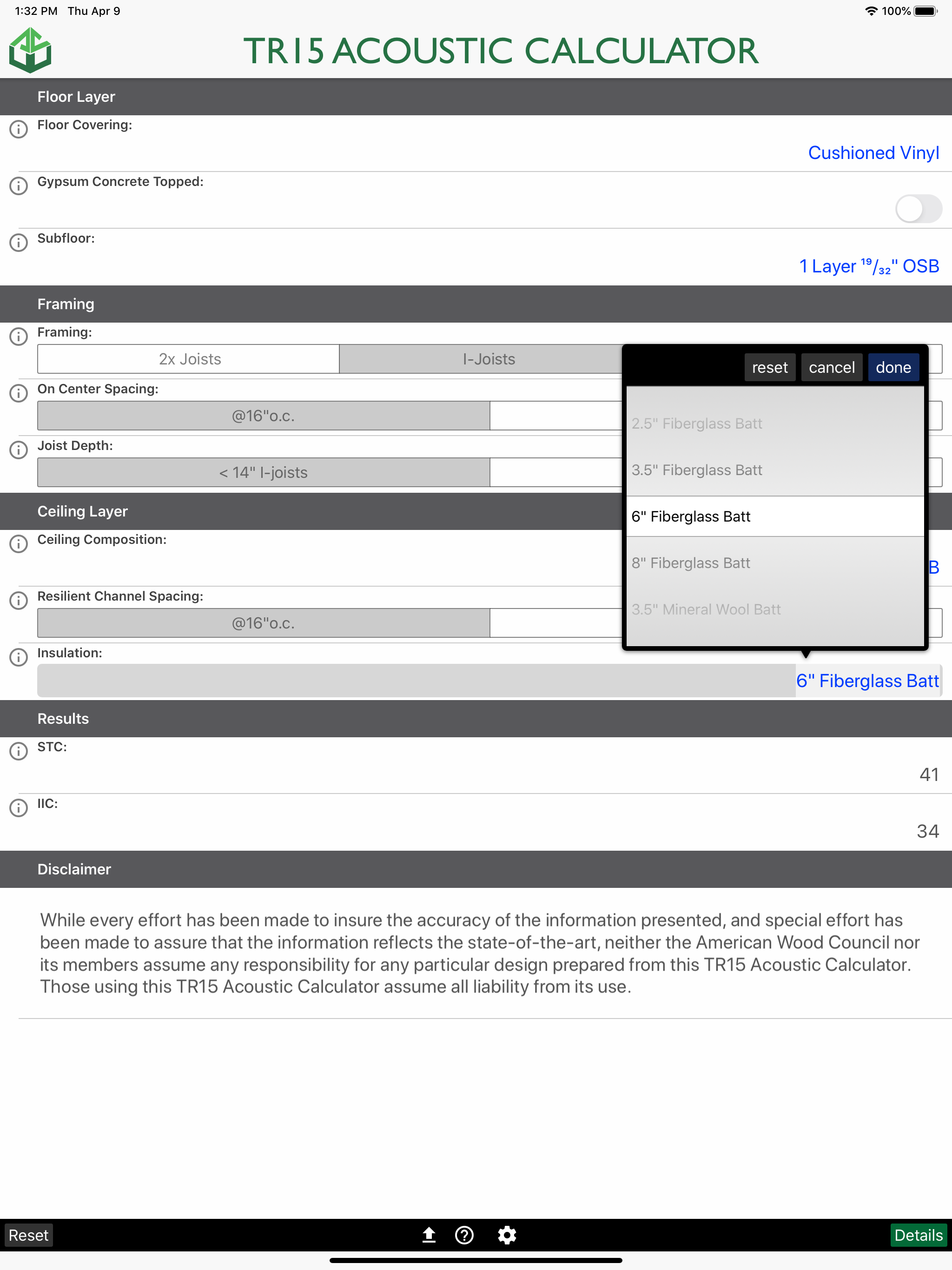TR15 Acoustic Calculator screenshot 12