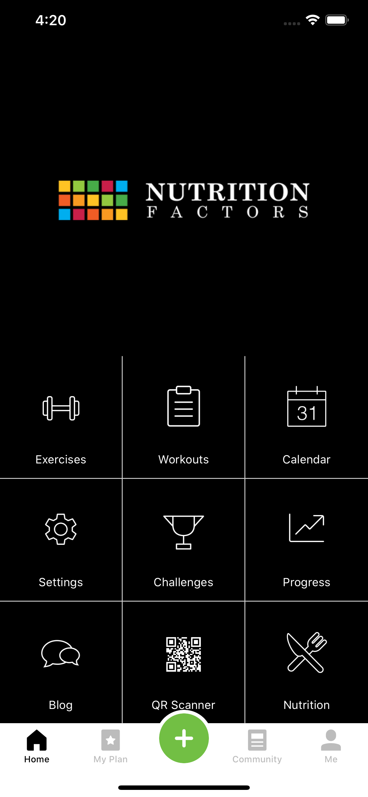 Nutrition Factors Grid Gym
