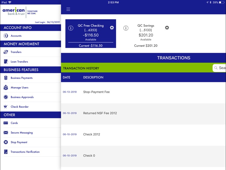 American B&T Biz for iPad