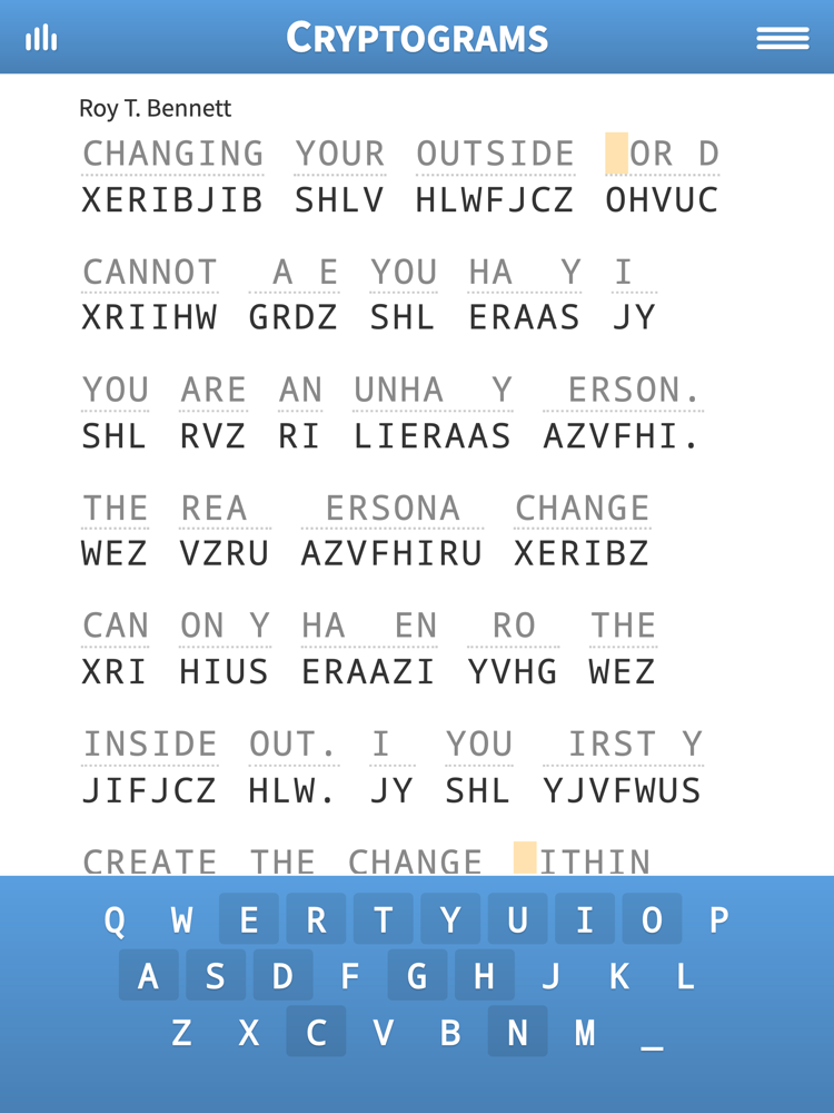 Cryptogram · Cryptoquote Game App for iPhone - Free ...