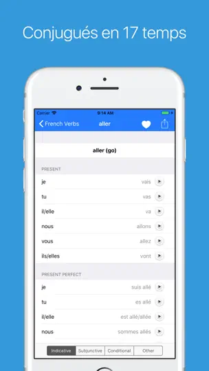 Capture d'écran de Les Verbes Français sur iPhone 2