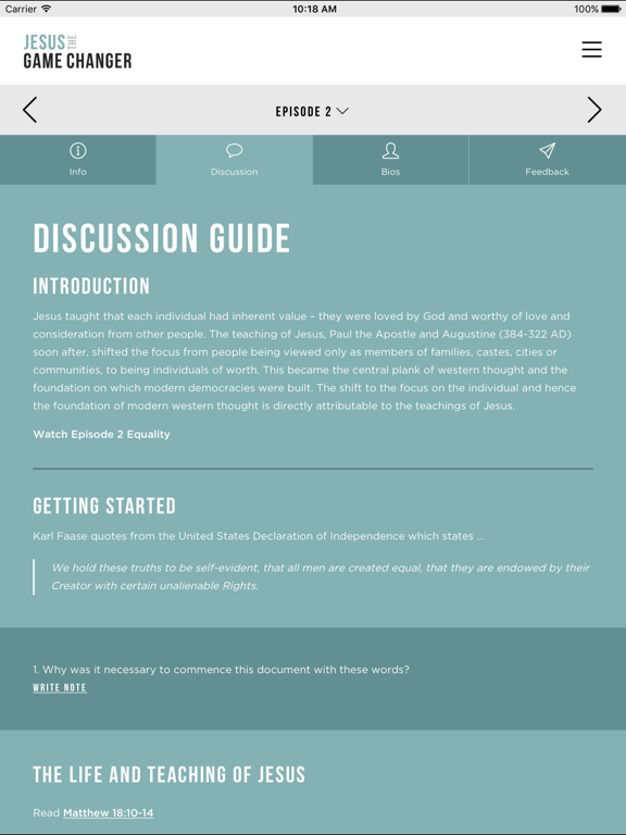 Jesus The Game Changer iPad screenshot 2 - Education app